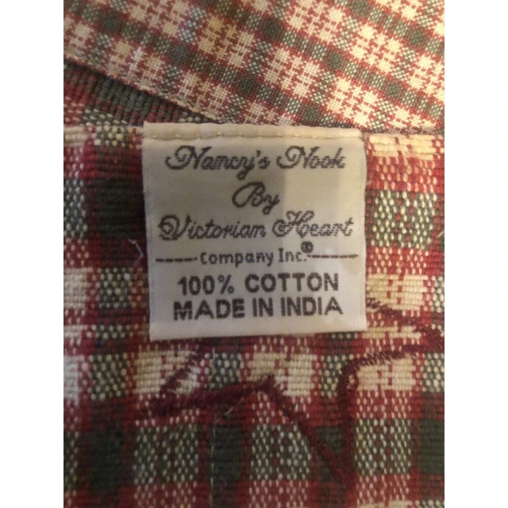 Barn Red plaid  Placemats set of 4 Cotton Rustic Primitive Woven Farmhouse